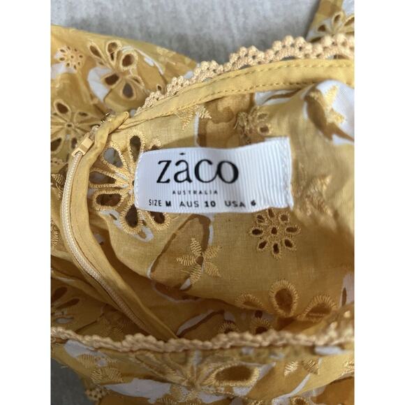 Women’s Sabo Zaco Elysees Yellow Mini Dress Size Medium - Picture 4 of 5